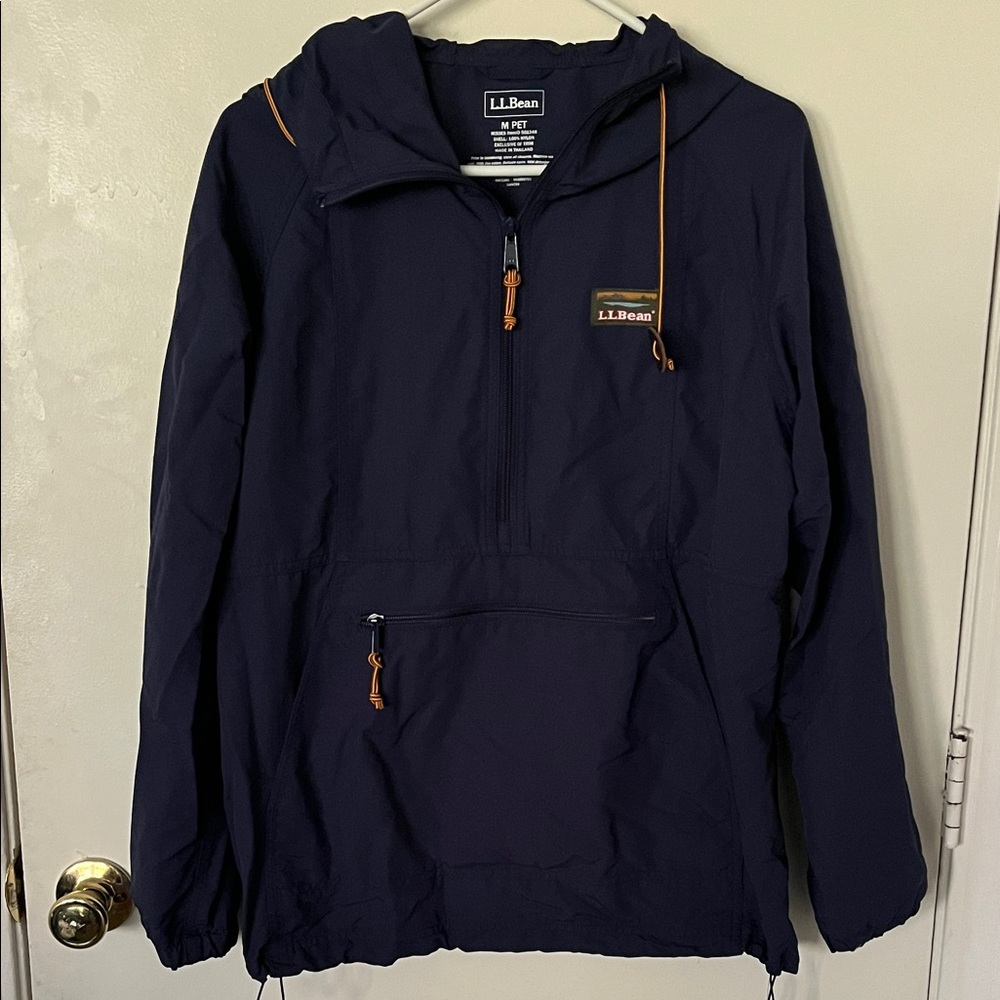 L.L. Bean Women's Mountain Classic Anorak Navy Blue - Size MP